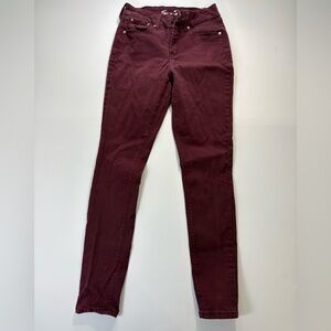 Seven7 Women's Maroon Skinny Jeans